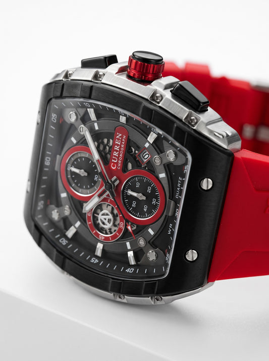 Reloj CURREN Cronógrafo Deportivo Rojo