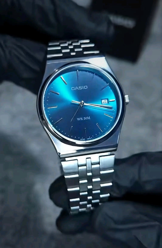 Reloj Vintage Azul Marino Acero Inoxidable