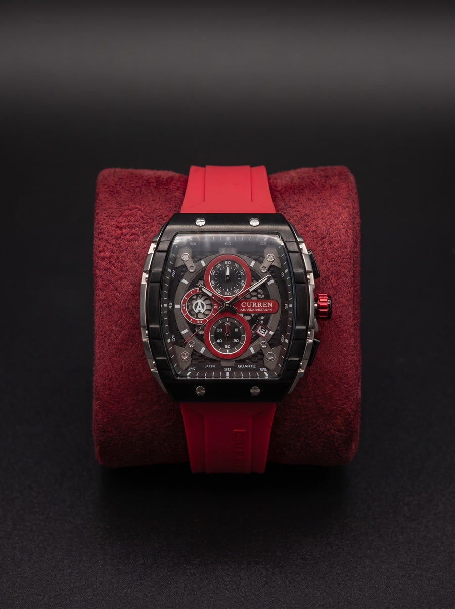 Reloj CURREN Cronógrafo Deportivo Rojo